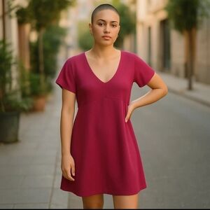 Betsey Johnson Pink V-neck Sheath Dress  Size 6 New